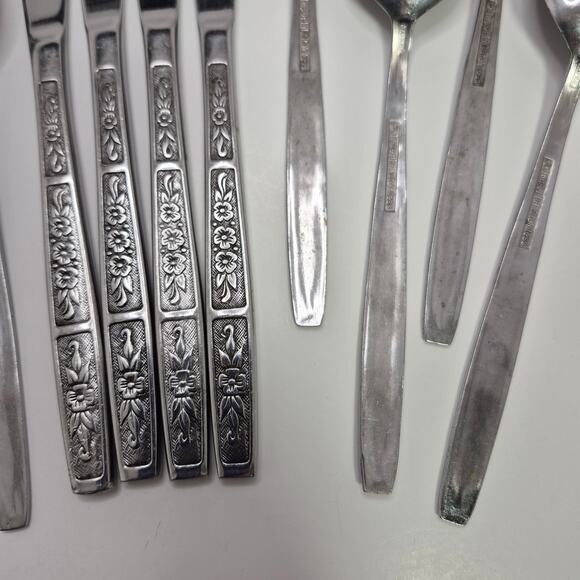 Imperial Stainless Japan 4-piece Flatware Set for 4 - IMI57 Vintage Floral - Picture 13 of 16